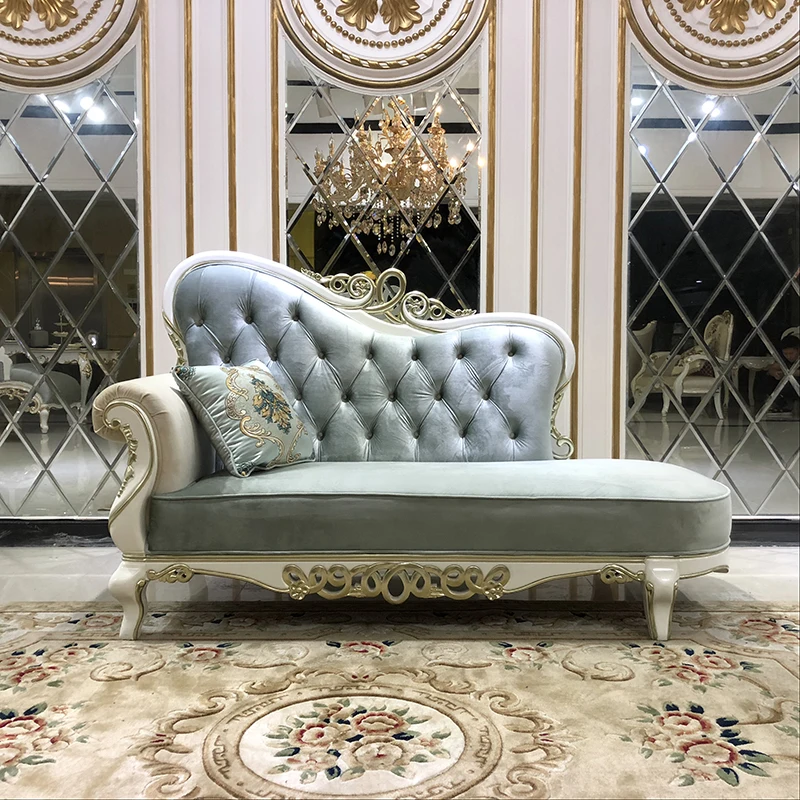 

European style imperial concubine chair bedroom BEAUTY COUCH living room solid wood fabric imperial concubine reclining chair so