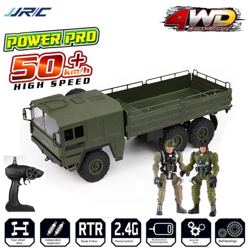 

JJRC Q64 RC грузовик автомобиль 1/16 6-колесный привод военные грузовики для скалолазания игрушка 2,4G ударопрочный электрический армейский автомо...