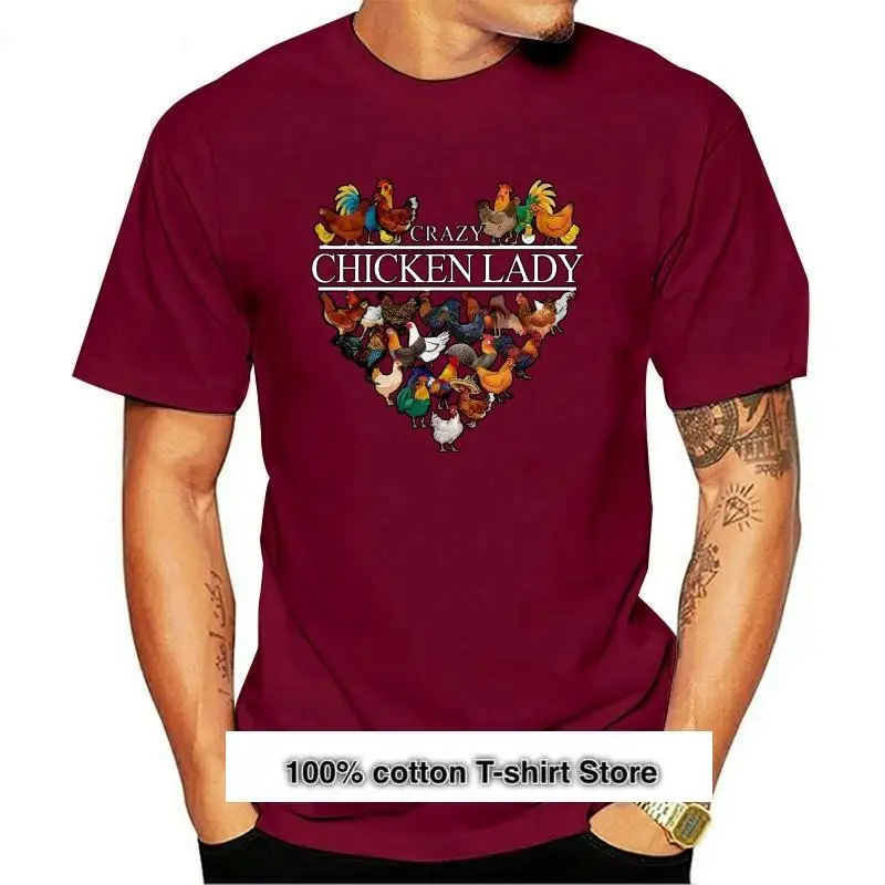 

Camiseta divertida de Crazy Chicken Lady para hombre, Camisa de algodón negro, S-3Xl, hecha en EE. UU., 2021