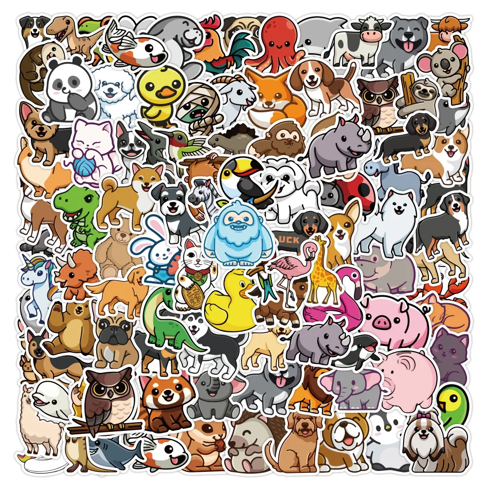 

10/30/50/100Pcs Cute Animal Stickers For Kids DIY Luggage Guitar Notebook Phone Skateboard Wall Car Cartoon Sticker Decals Toys