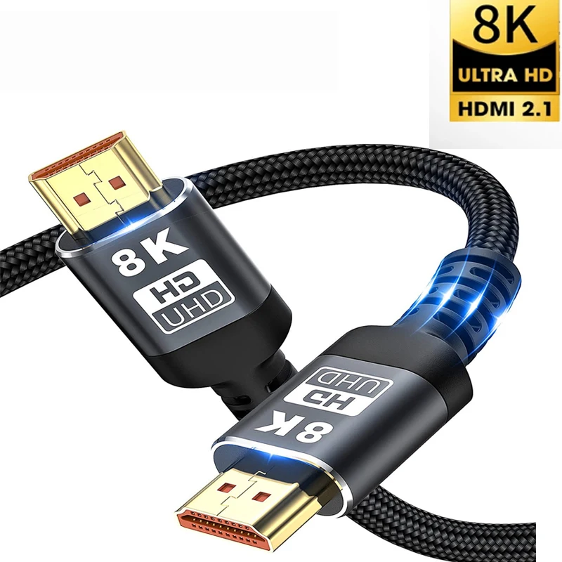 

8K HDMI 2.1 Cable,8K60hz 4K 120hz 144hz HDCP 2.3 2.2 eARC ARC 48Gbps Ultra High Speed Compatible with Dolby Vision Atmos PS5 PS4