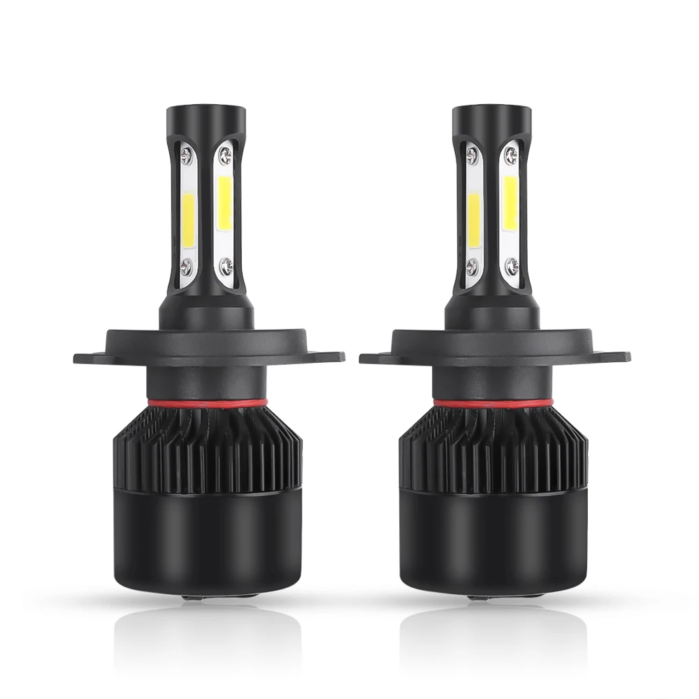 2pcs H4 LED Car Headlight 3 COB Chips Auto S2 Car Head Lamp Bulbs 72W 8000LM Car Accessories 6500K led fog light 9-36V