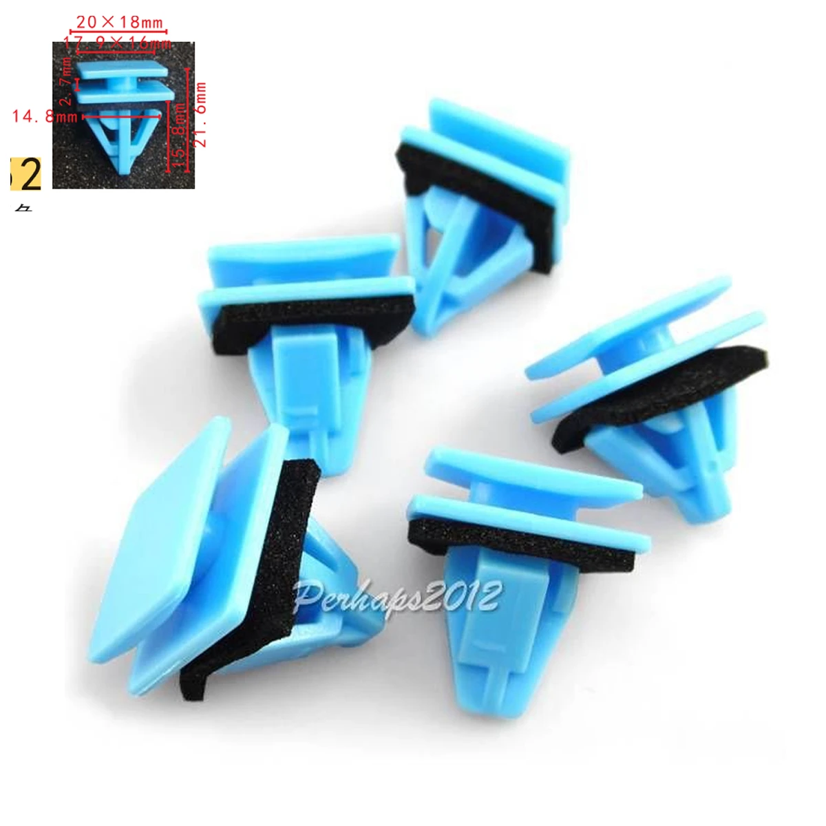 100x для Hyundai Azera Genesis Coupe Sonata Kia A21321 87758-3L000 877583L000, молдинговые зажимы с синим уплотнителем, фиксатор