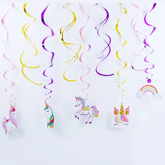 

Спиральная подвеска в виде единорога, радужная лошадь, день рождения, фотоэлемент, счастливый Единорог, девочка, 1-й день рождения, украшение...