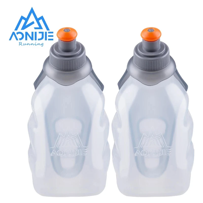 

AONIJIE 2Pcs 250ml Water Bottle Flask Storage Container BPA Free for Running Hydration Belt Backpack Waist Bag Vest Camping