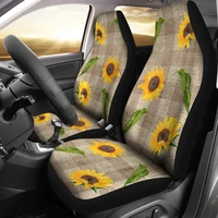 light burlap style buffalo plaid car seat covers with rustic sunflowerpack of 2 universal front seat protective cover
