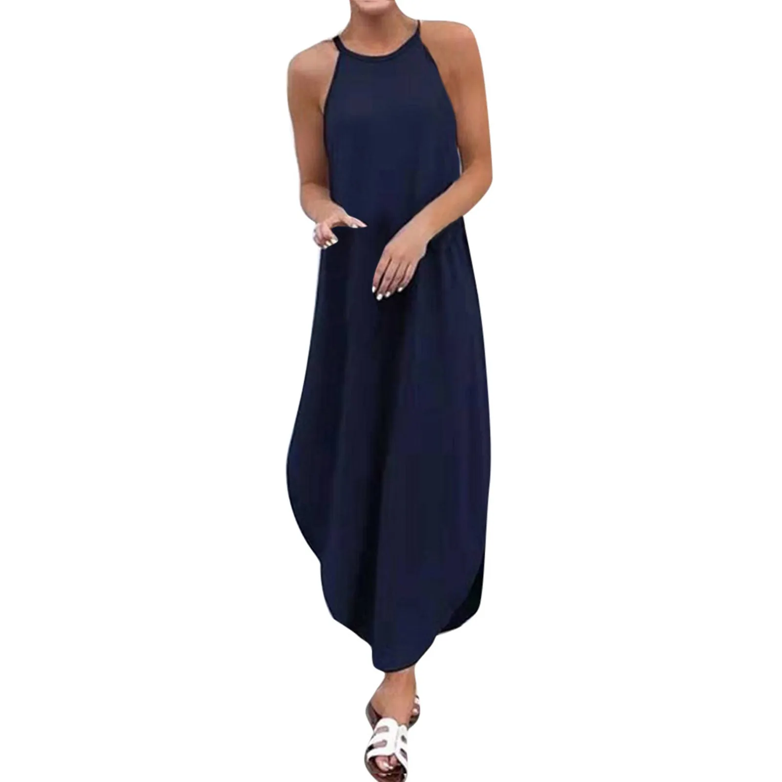 

Sling Summer Color Dovetail Round Women's Solid Fashion Neck Dress Women's Dress Women Dress Autumn Sexy Lace