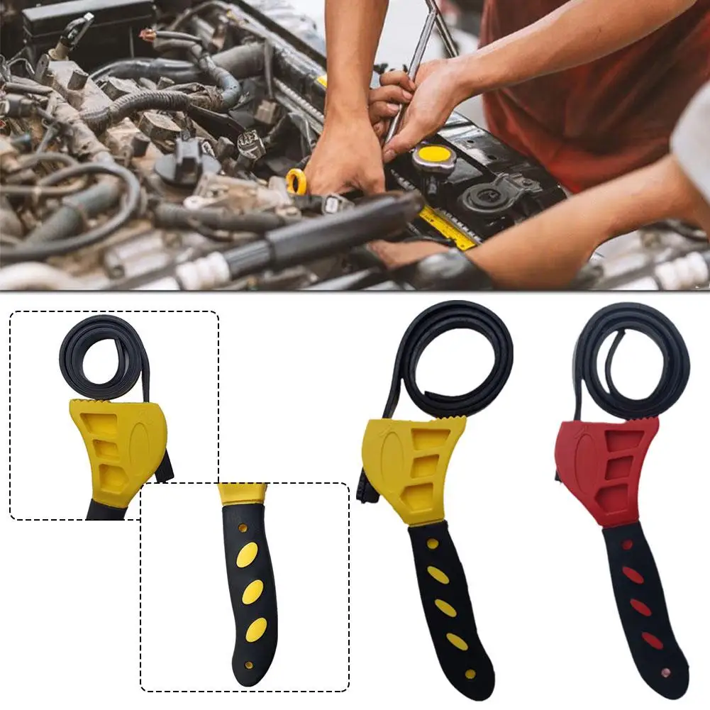 

Multifunctional Belt Wrench Adjustable Rubber Strap Cartridge Wrench Tool Opener Pipe Filter Jar Oil Disassembly Wre Wrench T2B7
