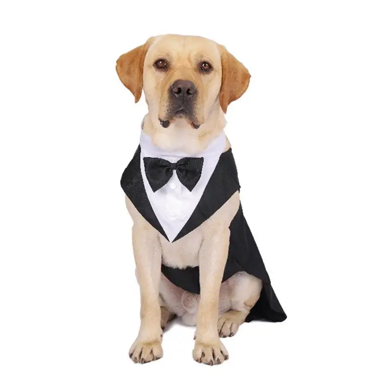 Dog Pet Suit Dogs Clothes Wedding Outfits Tuxedo Puppy Tie Jumpsuit Shirts Wear Elegant Outfit Winter Birthday Tuxedos Apparel images - 6