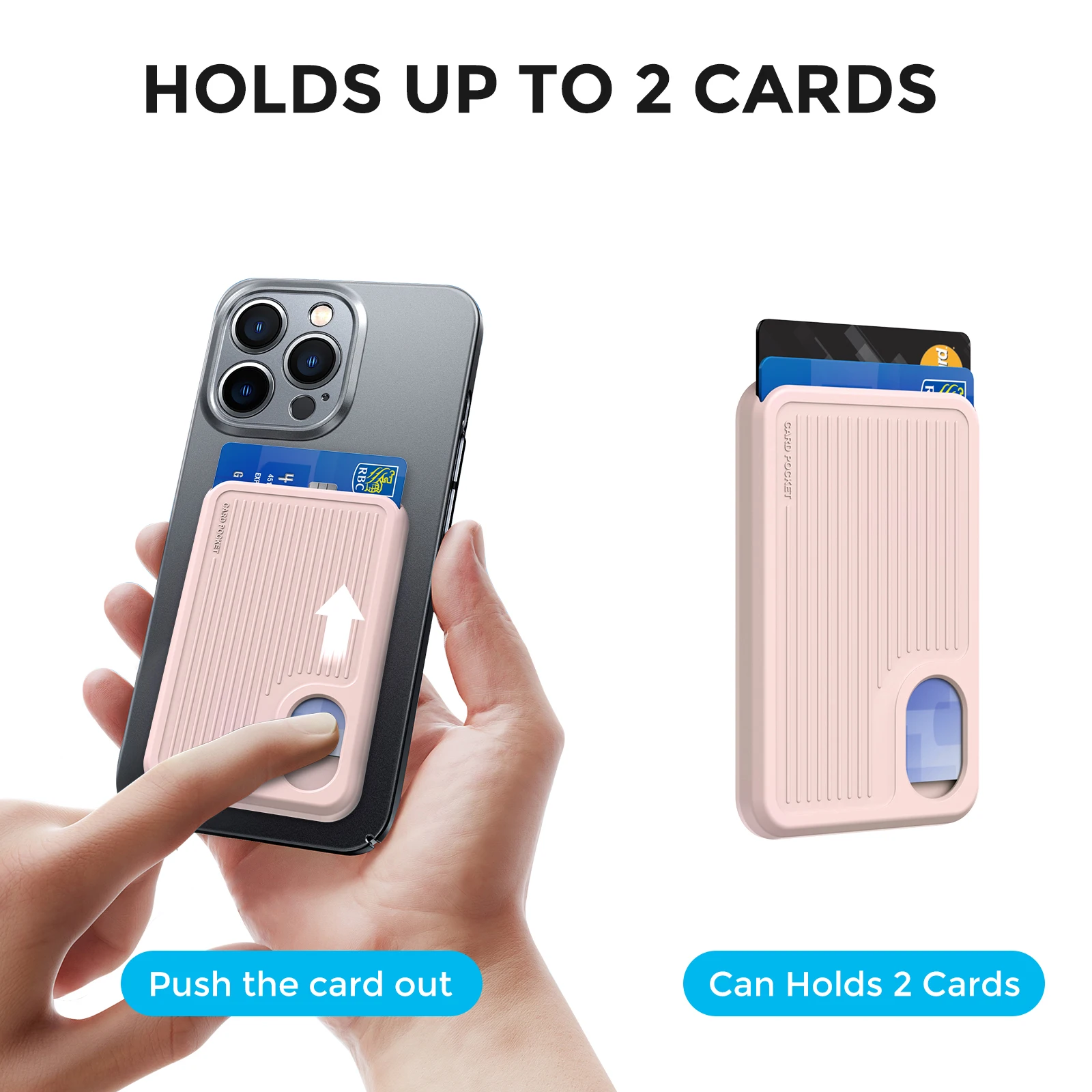 Двойной Магнитный Вертикальный силиконовый держатель для карт телефона Чехол