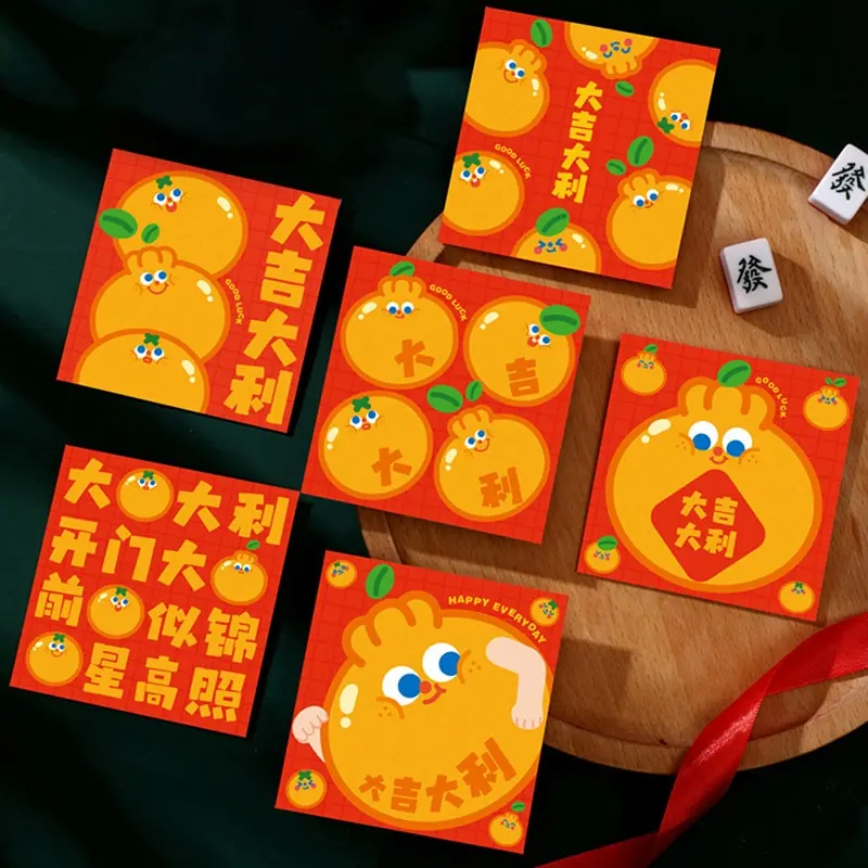 

6 шт., красные конверты, милый кролик, Hongbao, для 2023 °, яркие красные пакеты