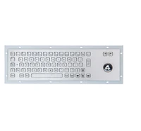 ip65 waterproof stainless steel rear panel mount kiosk rugged keyboards industrial metal keyboard with trackball