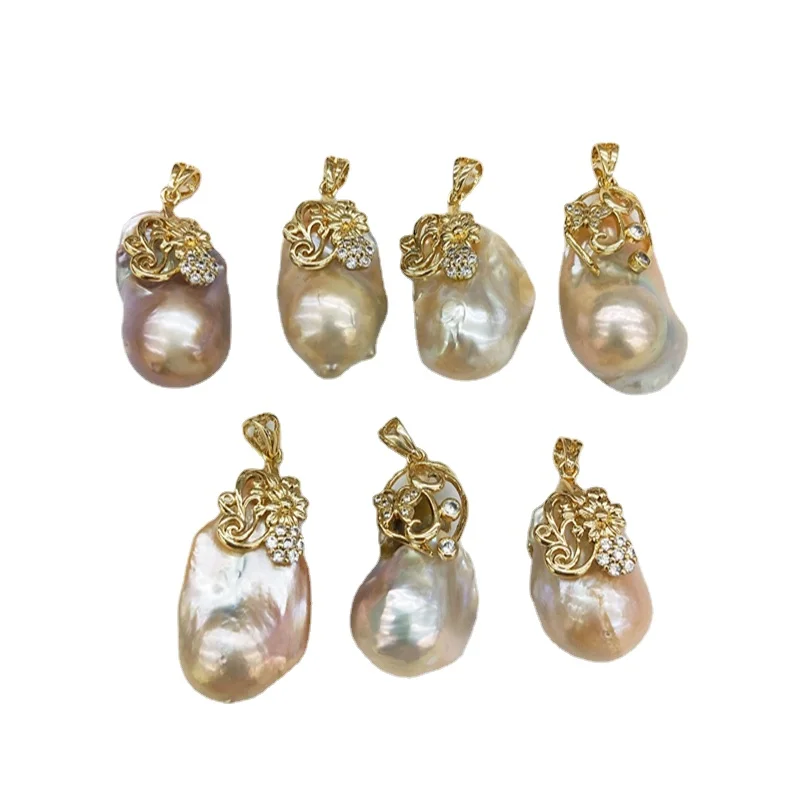 Женское Ожерелье с крупным жемчужным огненным шариком подвеска большим