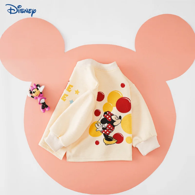 

Disney Mickey Minnie Daisy Baby Girl Boy Hoodie Spring Autumn Child Pullover Long Sleeve Cotton Cartoon Top Baby Clothes 12M-12Y