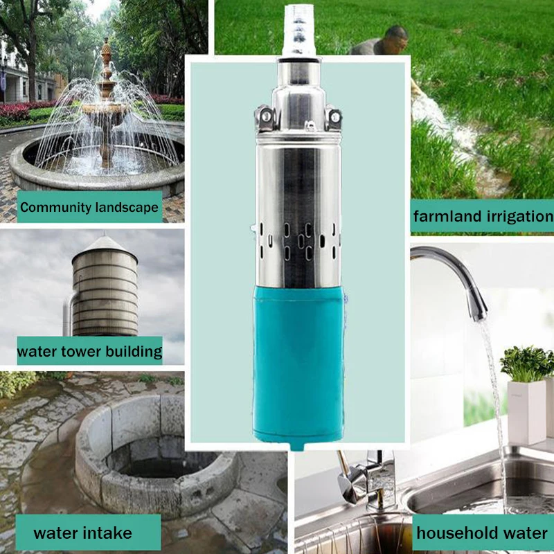 Солнечный водяной насос 12 В/36 В/48 В постоянного тока для глубоких скважин