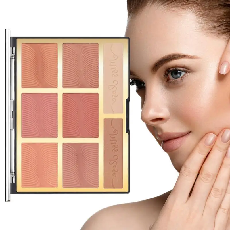 

Blush Eyeshadow Palette Highlight Blush Smooth Eye Shadow Plattet Long Lasting Highly Pigmented Blush Powder Highlighter All In