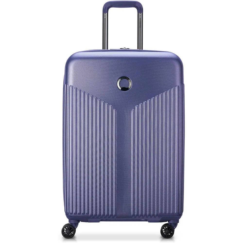 

Lockable Roller Luggage Hardside Expandable Luggage with Spinner Wheels, Lavender, Checked-Medium, 24 Inch
