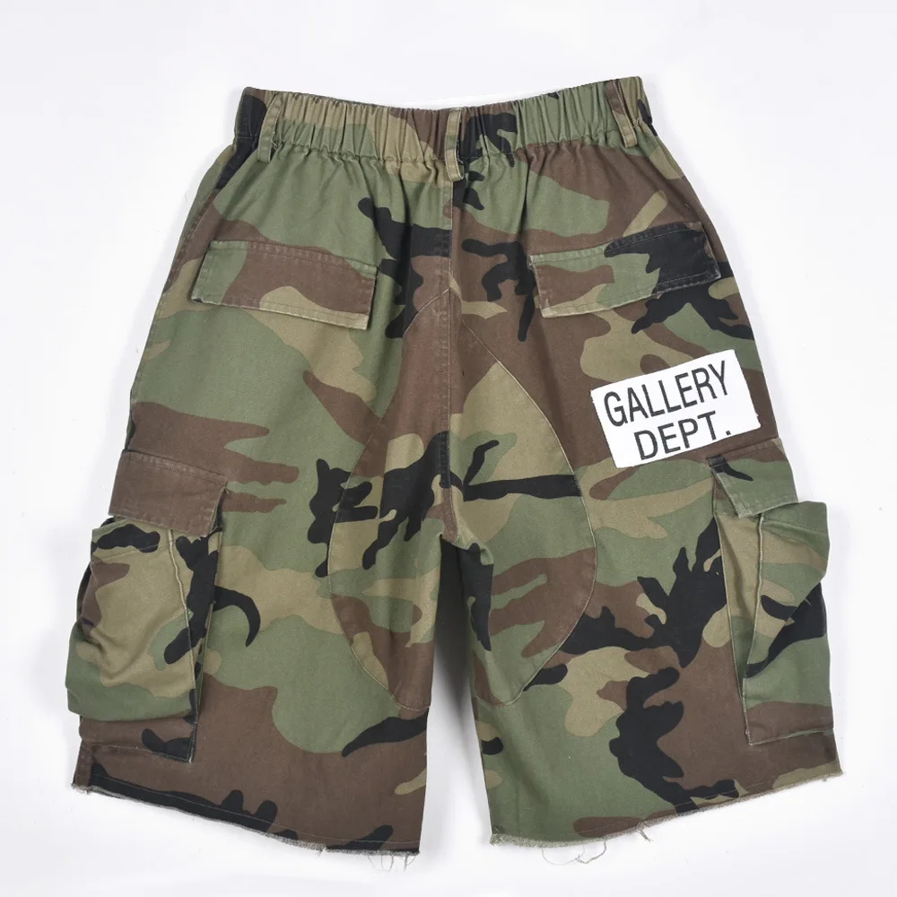 2023 New Gallery Dept Camo Cargo Shorts S-3XL  in High Quality Summer Fashion Casual Baggy Women Camouflage Half Pants with Pock