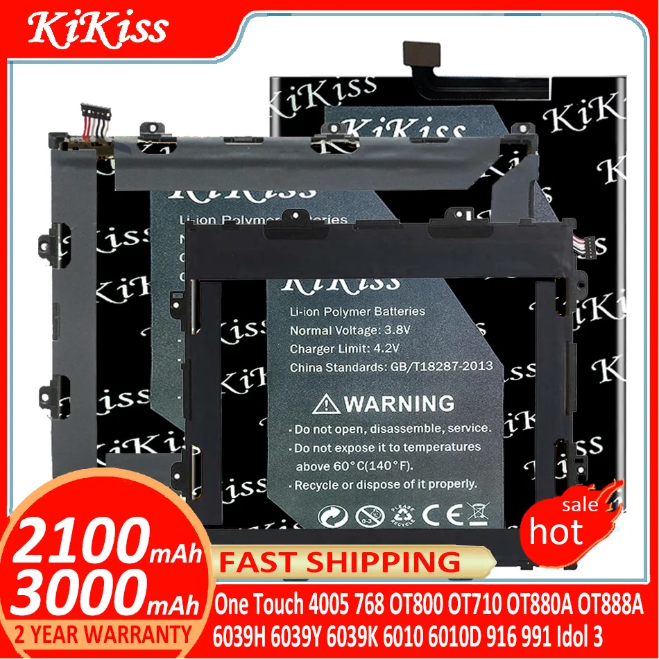 Аккумулятор KiKiss для Alcatel One Touch 4005 768 OT800 OT710 OT880A OT888A 6039H 6039Y 6039K 6010 6010D 916 991 Idol 3 Idol3 4,7
