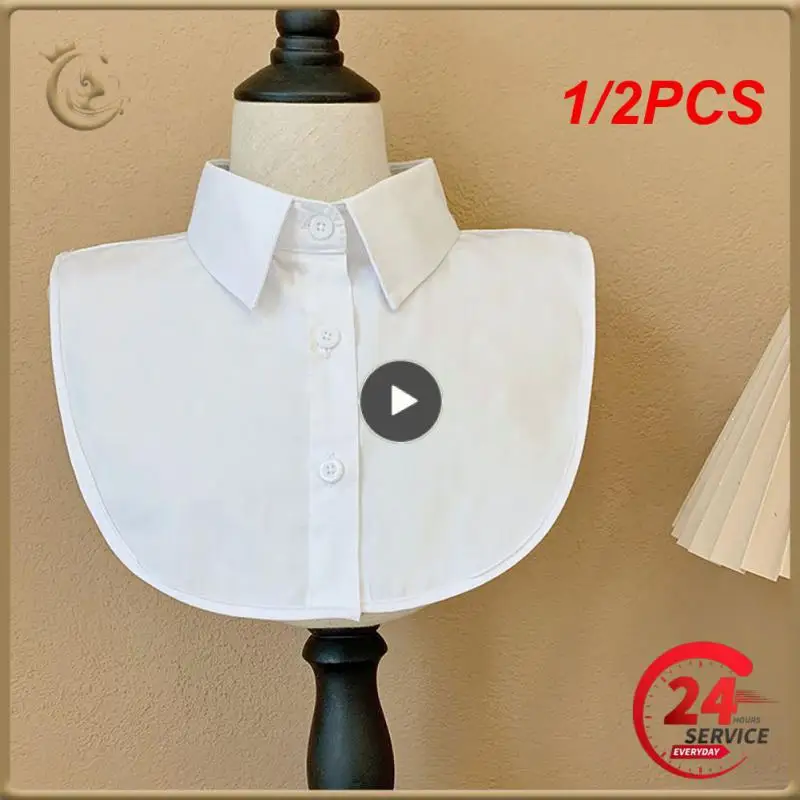 

1/2PCS Women Cotton Fake Collar Decoration Blouse Detachable Shirt Collar Sweater False Collars Lapel Top Women Apparel