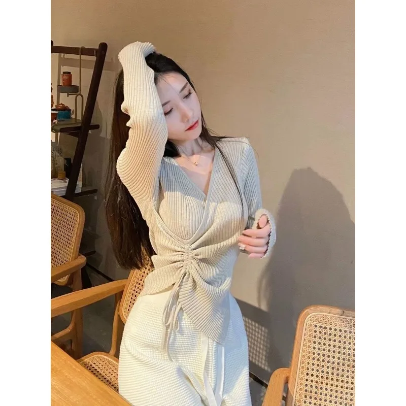 Осенне-зимние трикотажные штаны с v-образным вырезом женский метод нерегулярный