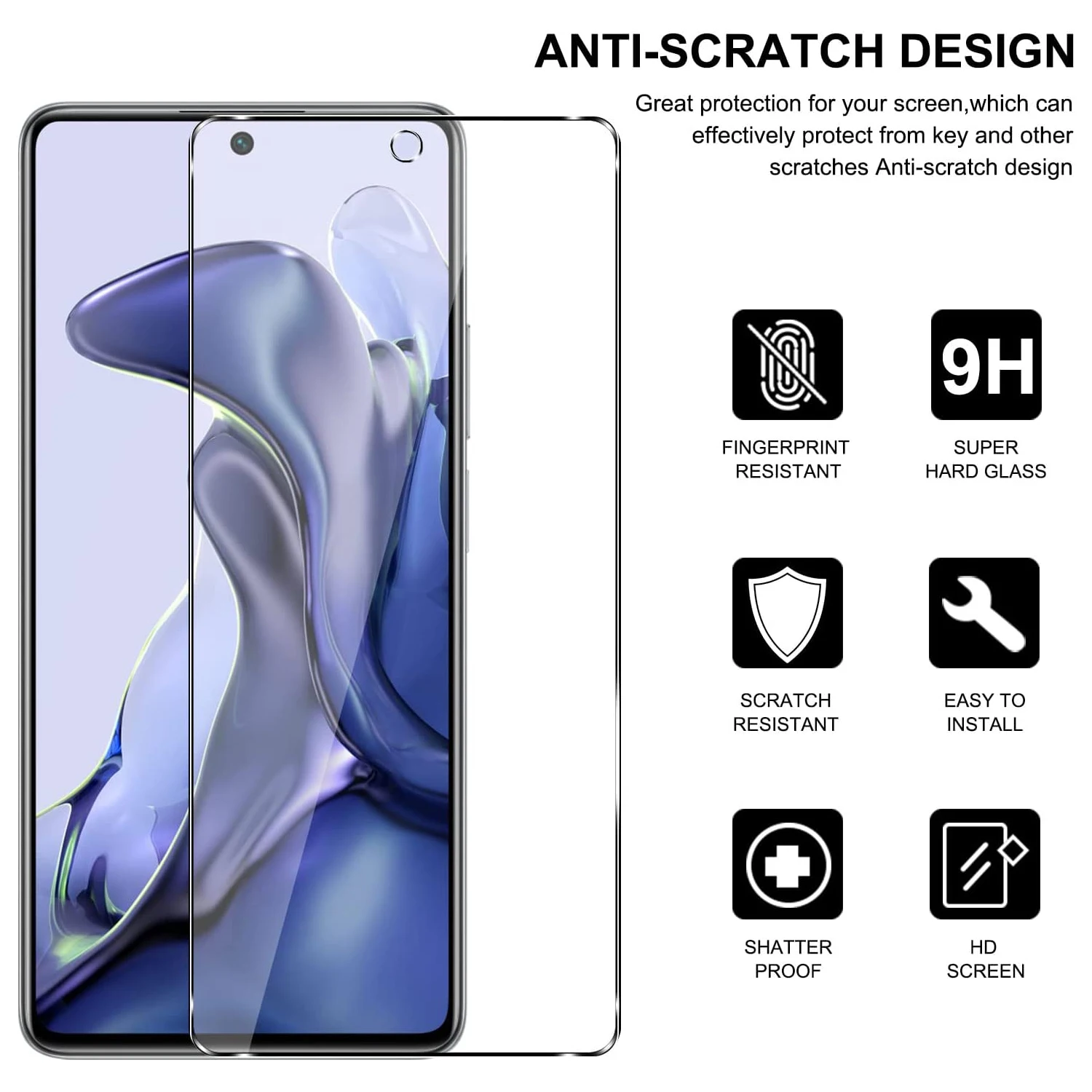 2/4 шт. закаленное стекло для Xiaomi 11T / Pro защита экрана стеклянная пленка