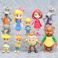 lot of 9pcs goldiee toys animals monster bear mini figures cartoon character toys cake topper decor boy girl birthday gift