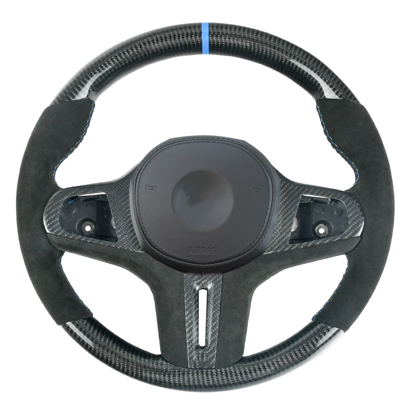 

Гоночное рулевое колесо из 100% настоящего углеродного волокна на заказ, совместимое с BMW G20 G 20 325i 330i 3 серии 2019 2020 2021