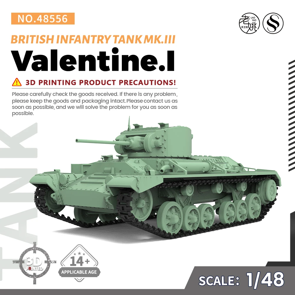 

SSMODEL SS48556 V1.7 1/48 Military Model Kit British Valentine.I Infantry Tank Mk.III