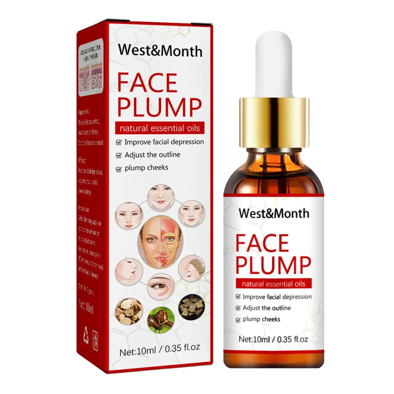 

10ml Face Plumping Oil Skin Care Shrink Pores Plump Collagen Anti Aging Skin Essence O2U0
