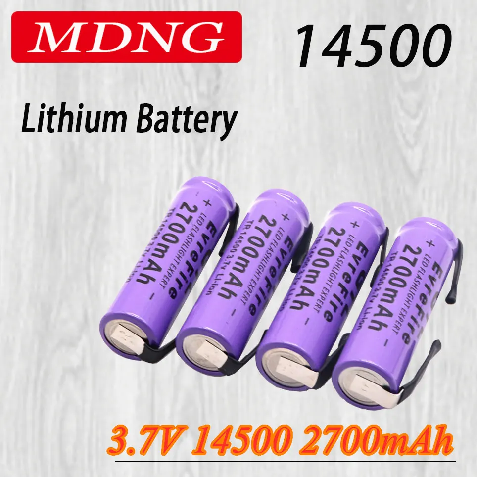 

Новая литиевая батарея 14500, литиевая перезаряжаемая батарея, Сварочная никелевая стандартная батарея 3,7 в, 2700 мАч для детской яркости