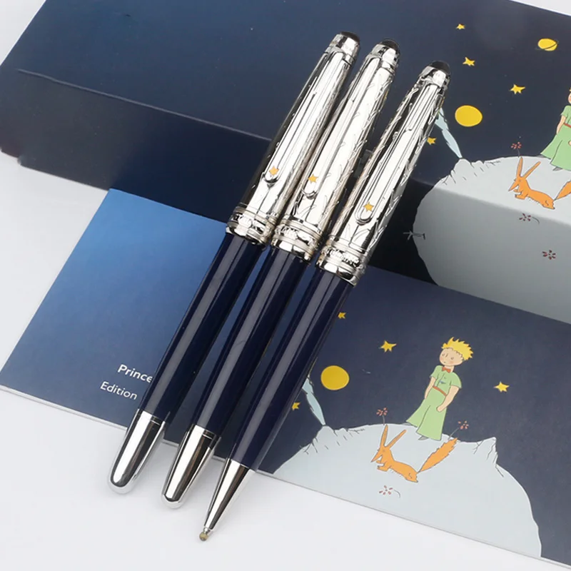 

Luxury Little Prince MB Ballpoint Pen Metal Navy Blue Monte Meisterstuck Rollerball Ink Feather Fountain Pens