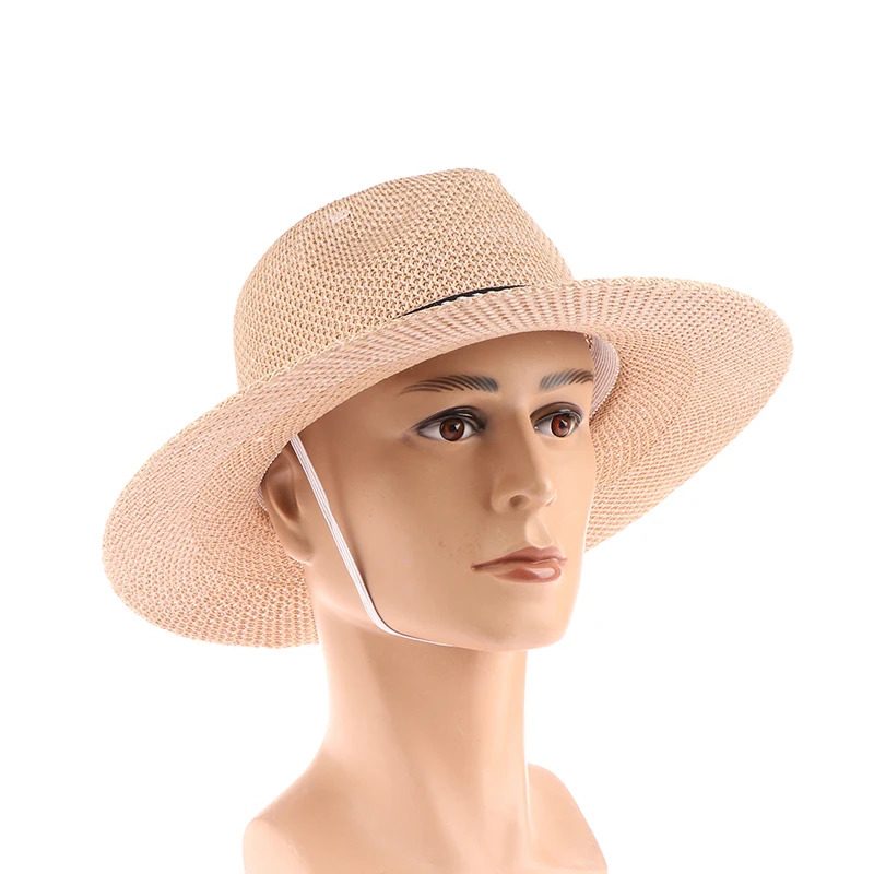 

1Pc Wide Brim Straw Hat Leisure Summer Cap Travel Sun Hat For Unisex Simple Outdoor Sun Protection Cowboy Straw Beach Cap Hat