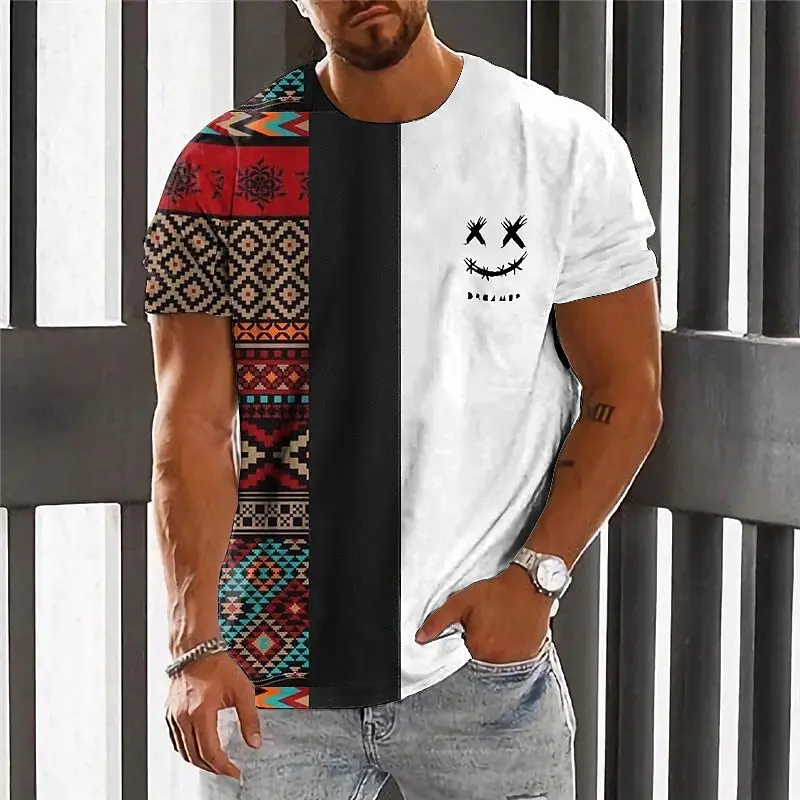 

New Ethnic Men's T-Shirt 3D Print Short-Sleeved Summer Casual Fashion Short-Sleeved O-Neck T-Shirt For Men Oversized Clothing