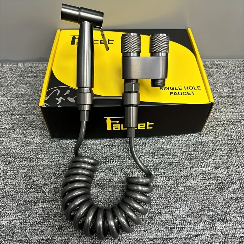 

Настенный Смеситель Для Биде С Двойной Розеткой Для Полировки Проволоки Из Нержавеющей Стали С Резьбой G1/2, Не Требует Питания