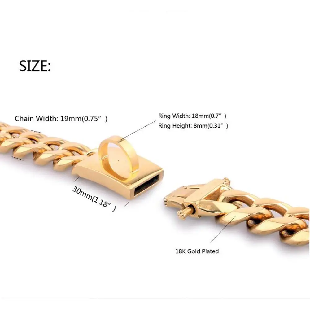 Собачий ошейник из нержавеющей стали прогулочная цепь безопасная Пряжка жгут