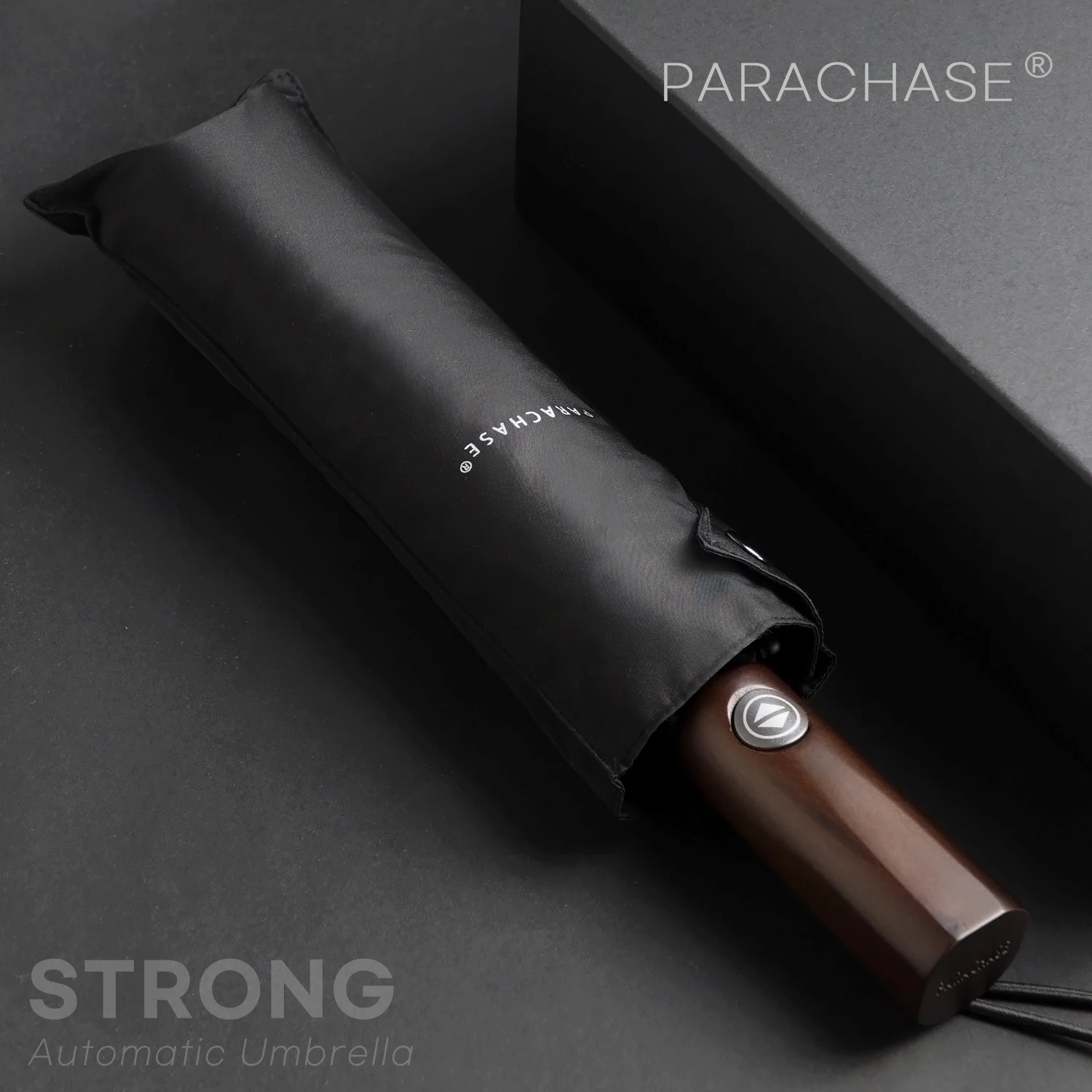 

Parachase Automatic Umbrella for Men Rain Folding Umbrella Windproof Strong Designer Outdoor Umbrella Corporation Wooden Handle