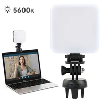 mini led video light conference fill lamp 5600k adjustable portable photography lamp with cold shoe for mobile phone laptop live