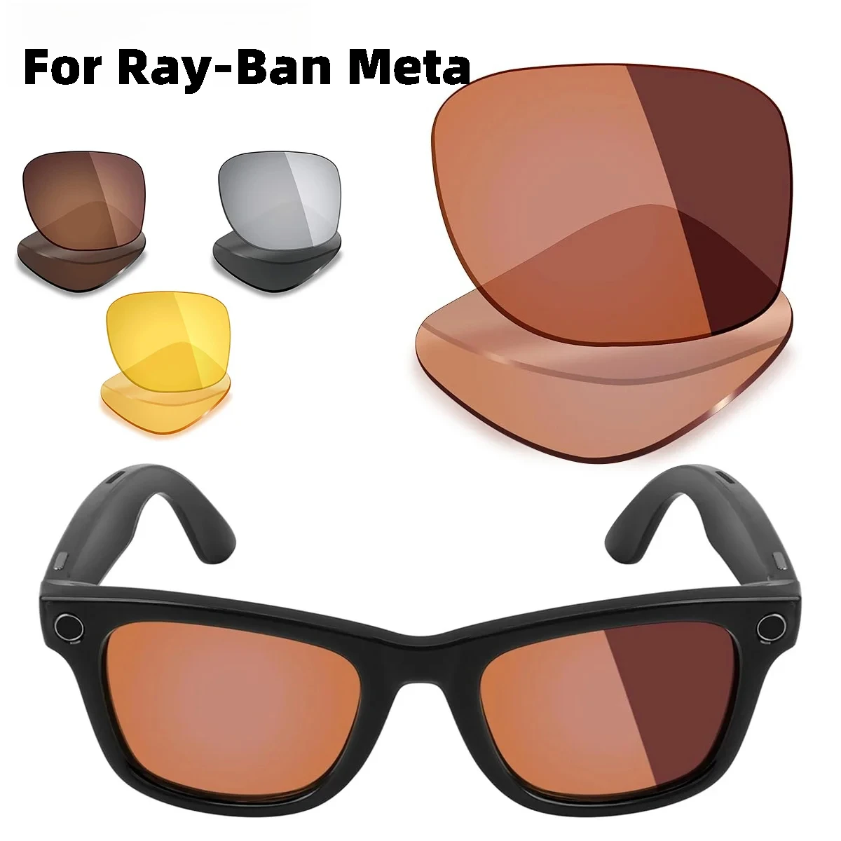 Фото Сменные фотохромные и поляризационные линзы для умных очков Ray-Ban Meta RW4006 / RW4008 / RW4012 Gen1/2 с защитой от УФ-излучения №1