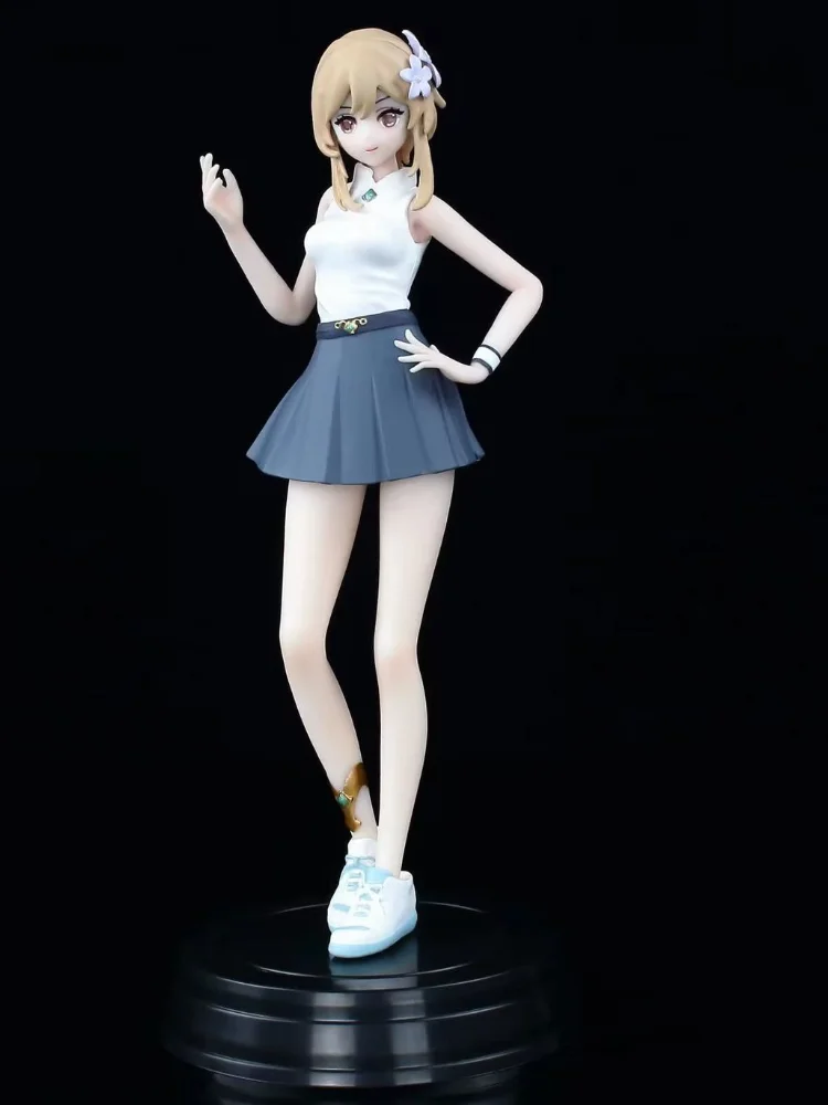 

Аниме-фигурка Genshin Impact Lumine, 18 см, аниме-фигурка из ПВХ, кавайная фигурка для украшения автомобиля, Коллекционная модель, кукла, игрушки