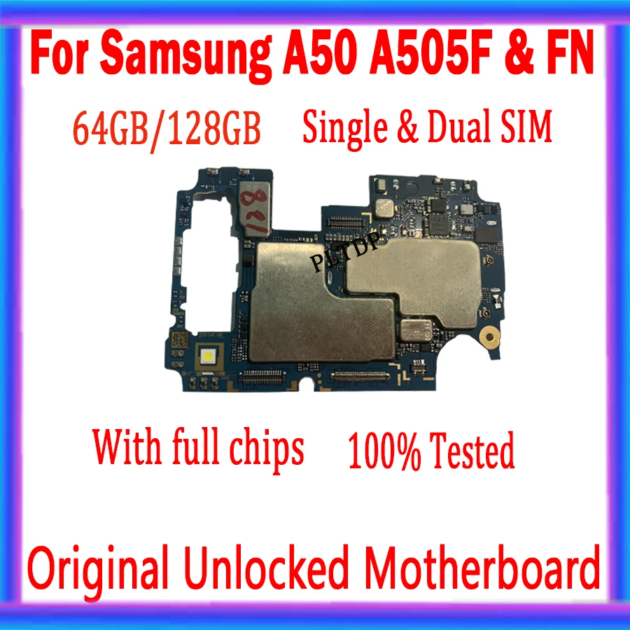 

For Samsung Galaxy A50 A505F/FN Motherboard 64GB 128GB For Samsung Galaxy A50 A505F/A505FN Logic Board With Full chips Mainboard