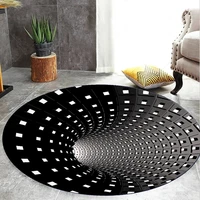 3d stereoscopic illusion black and white visual carpet living room bedroom coffee table sofa floor mat decoration room