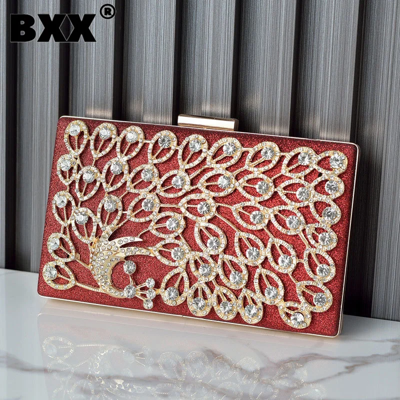 

[BXX] Luxury Designer High Quality Diamonds Chain Women's Clutch Bags 2023 New Fashion Dinner Purse Shoulder Crossbody Bag 25C75