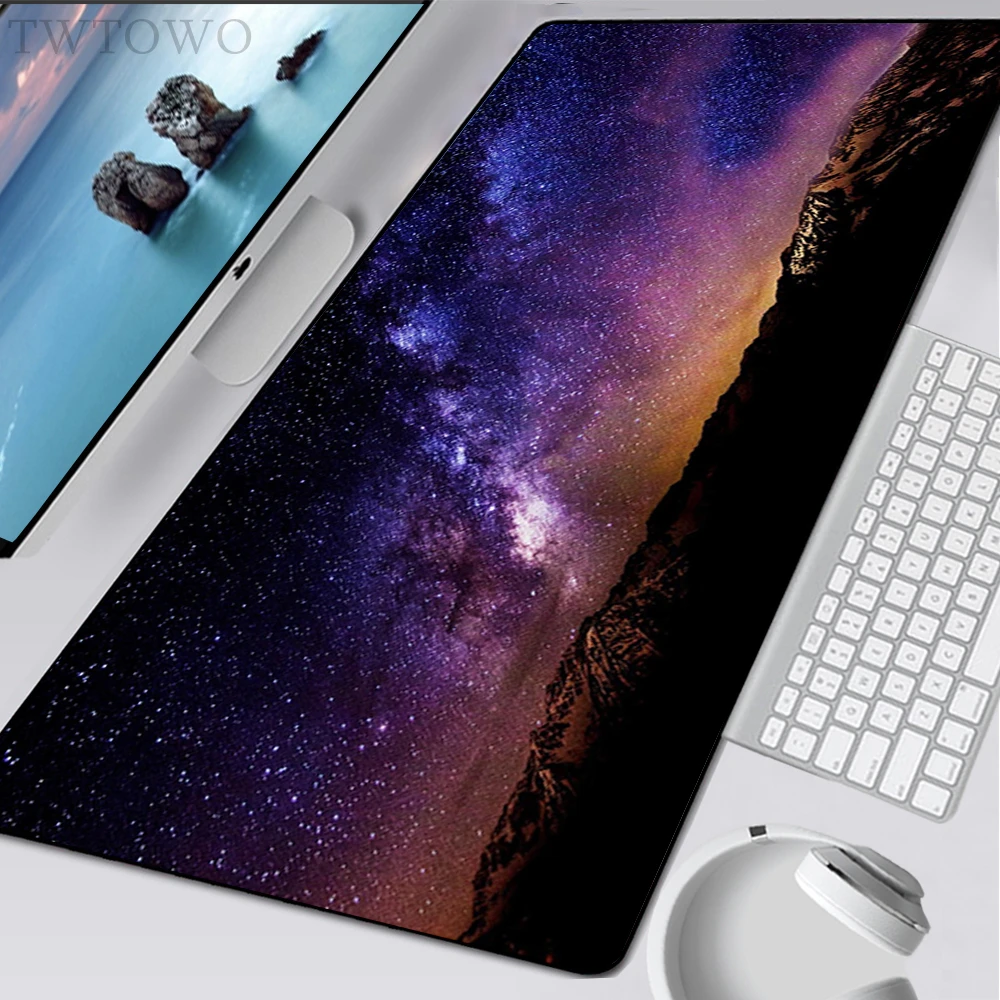 

Night Starry Sky Space Galaxy Mouse Pad Gamer Large XXL Computer Desk Mats Gamer Natural Rubber Anti-slip Carpet Mice Pad
