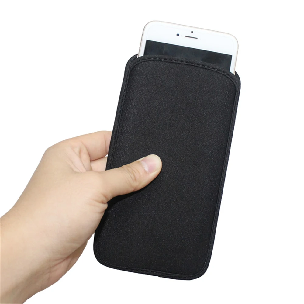 

Neoprene Mobile Phone Bag Pounch For iPhone 13 12 11 Pro 5 5s 6 7 8 Plus X Xr Xs Max Case BLACK Color Dropshipping