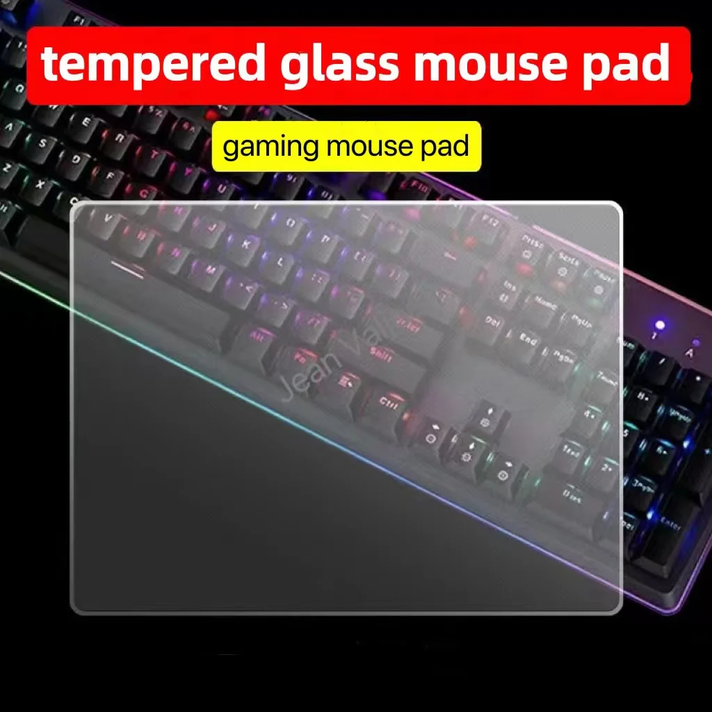 Tempered Glass Mouse Pad Game Mice Pad Transparent Mute Desk