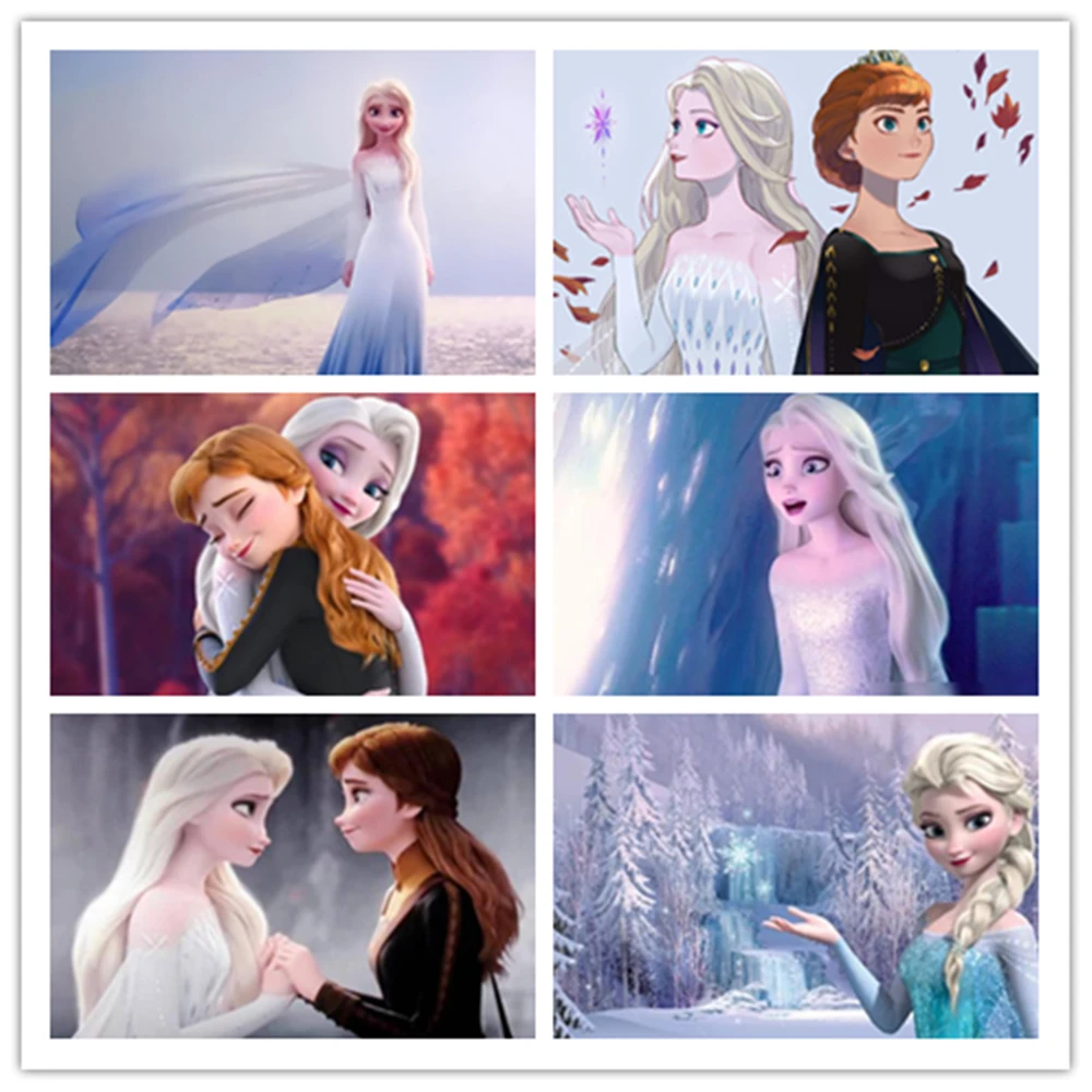 

Алмазная 5D картина «сделай сам», диснеевские Мультяшные принцессы, Анна, Эльза, ручная вышивка, мозаика Стразы, домашний декор