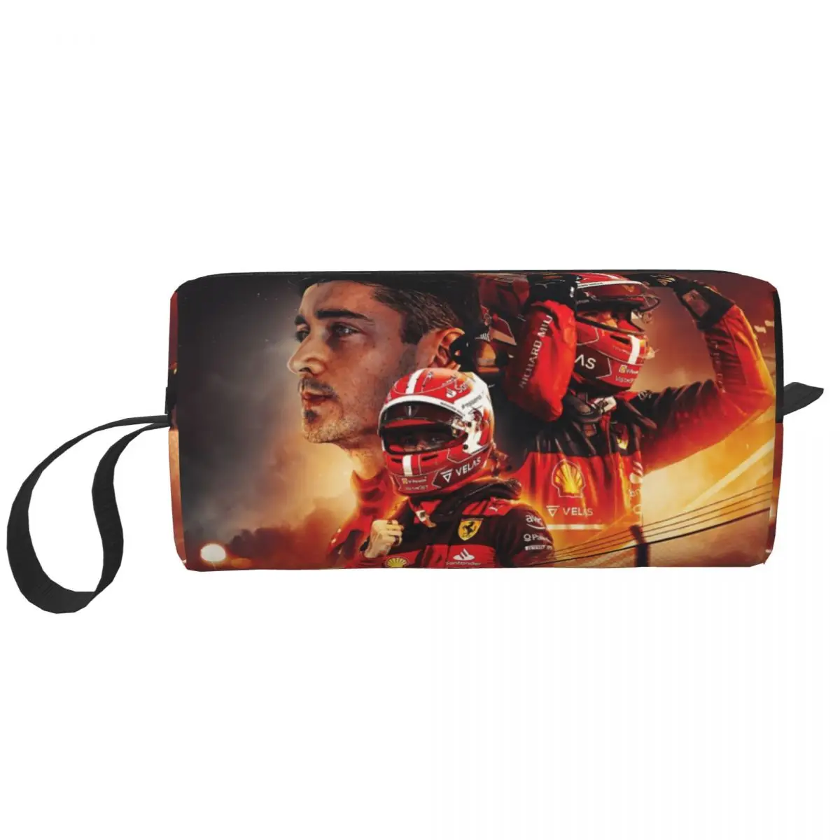 

Cute Leclercs Racing Driver Monaco Charles Travel Toiletry Bag Women Cosmetic Makeup Organizer Beauty Storage Dopp Kit