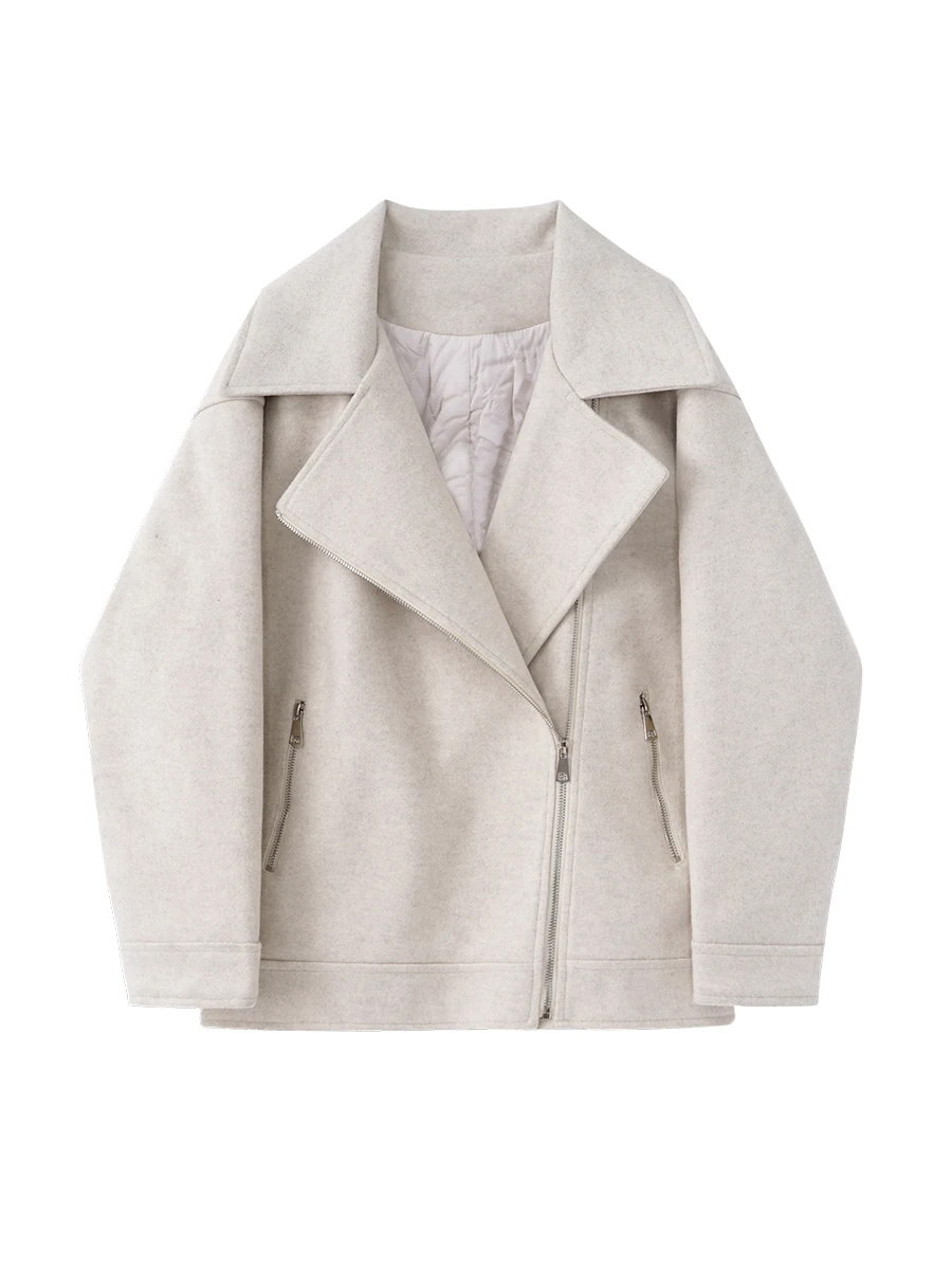 Hanada Showcase Htmeme Love Stars ~ Стеганая утолщенная шерстяная куртка на молнии с лацканами