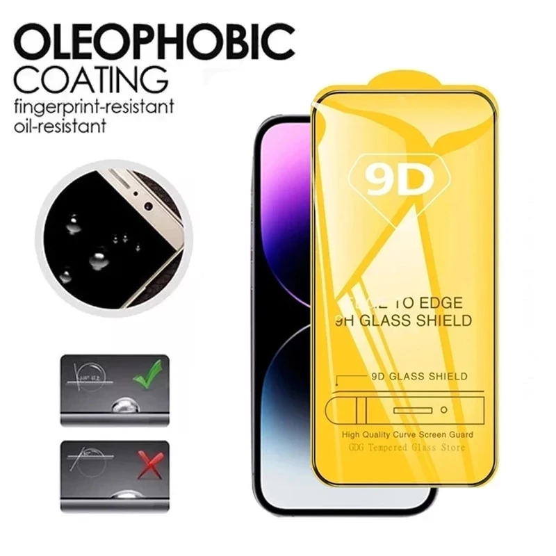 5PCS 9D Protective Glass Screen Protector for iPhone 14 13 12 11 Pro Max Mini 7 8 Plus Tempered Glass for IPhone 11 X XR XS MAX